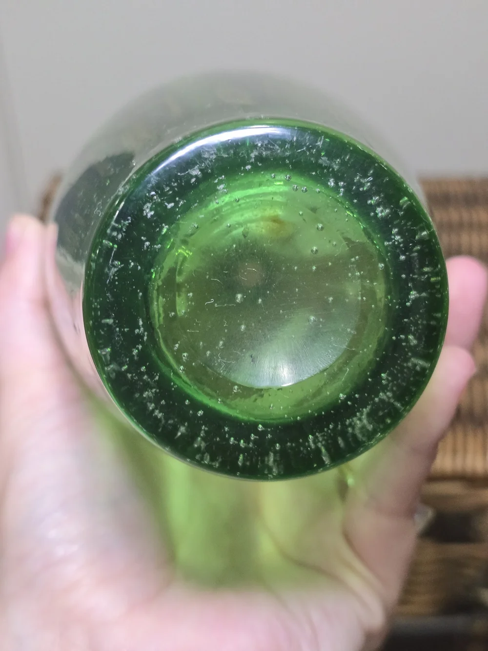 Green Glass Decorative Vase